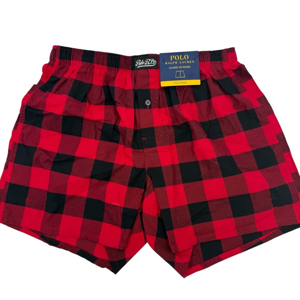 Polo Ralph Lauren men’s Size Medium Flannel Boxer shorts Red plaid NWT